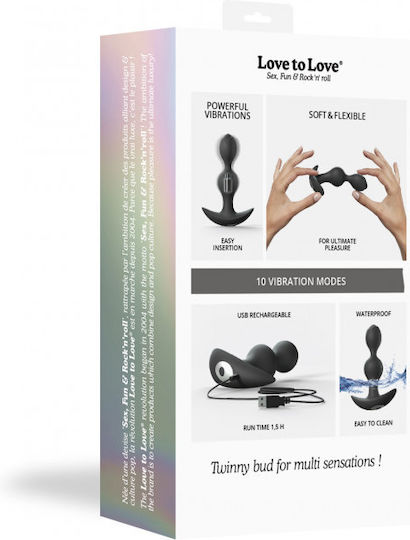 Love to Love Twinny Bud Anal Plug mit Vibration Schwarz