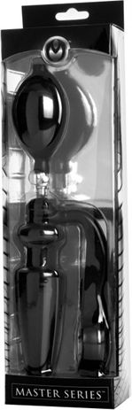 XR Master Series Exxpander Inflatable Plug Cock Ring Removable Pump Δαχτυλίδι Πέους Σιλικόνης με Πρωκτική Σφήνα Μαύρο
