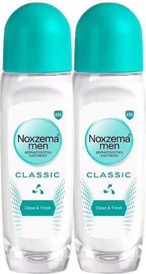Noxzema Men Classic Clean & Fresh Αποσμητικό 48h σε Roll-On 2x75ml