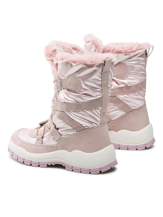 Kids Snow Boots with Laces Pink