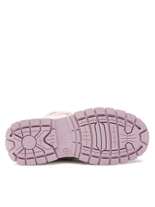 Kids Snow Boots with Laces Pink