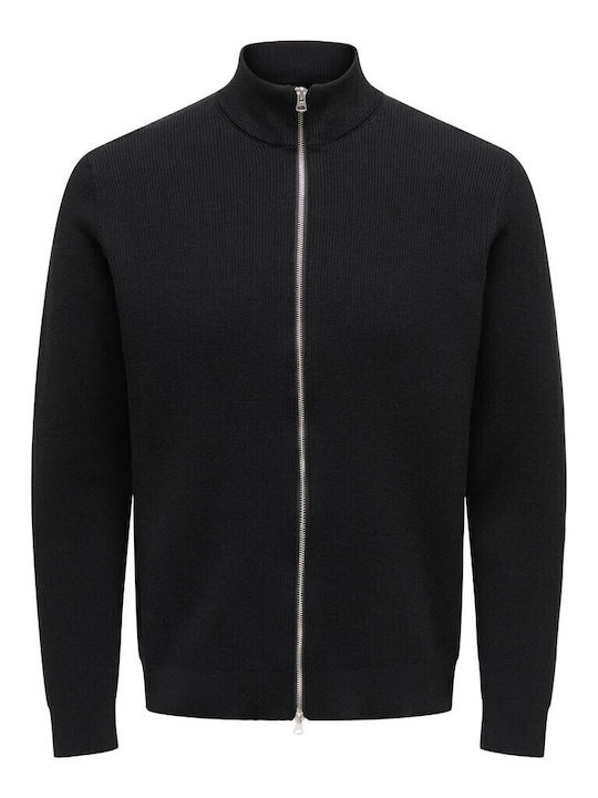 Herren Strickjacke Schwarz