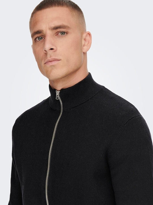 Herren Strickjacke Schwarz