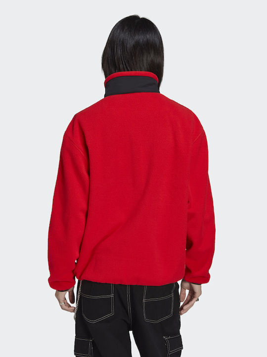 Adidas Belgium Lifestyler Ανδρική Ζακέτα Fleece με Φερμουάρ Κόκκινη