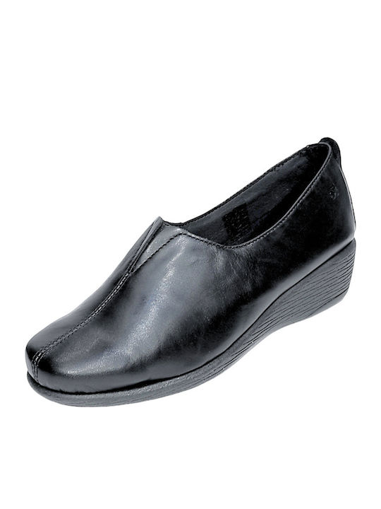 Flex Go Leather Women's Moccasins in Black Color
