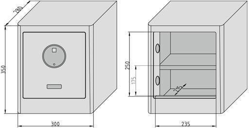 Basi 350 Premium Safe with Digital Fingerprint Lock L28xW30xH35cm 86114-1