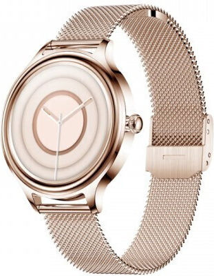 Kumi K3 Stainless Steel 39mm Smartwatch με Παλμογράφο (Χρυσό)