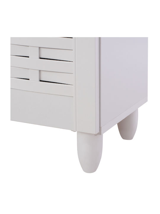 Iggy Wooden Shoe Organizer with 3 Shelves White 114x34x68cm