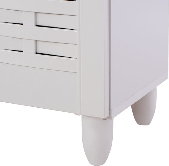 Iggy Wooden Shoe Organizer with 3 Shelves White 114x34x68cm