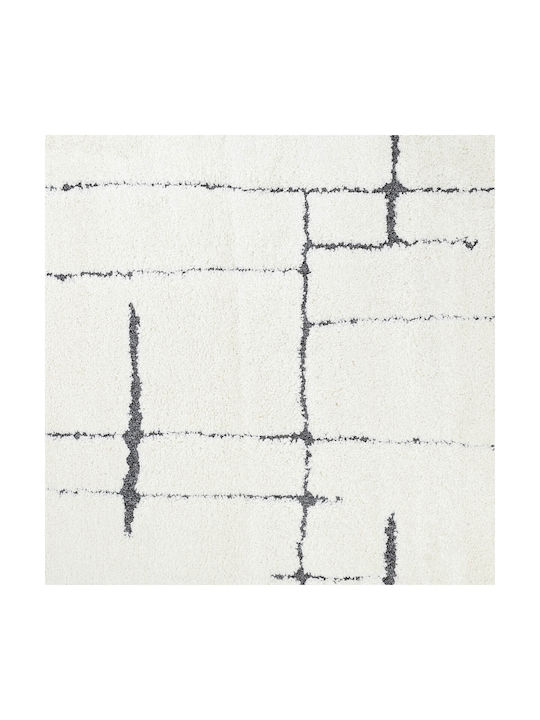 Ezzo Soffice B598BX2 Teppich Rechteckig Zottelig Synthetisch,Polyester/Cotton/Leather mit Fransen Cream