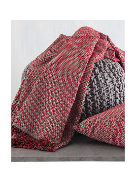 Rythmos Rythmos Decorative Pillow Case Luna Made of 100% Cotton Burgundy 40x40cm
