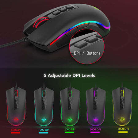 Redragon M711 Cobra RGB Gaming Mouse 10000 DPI Black