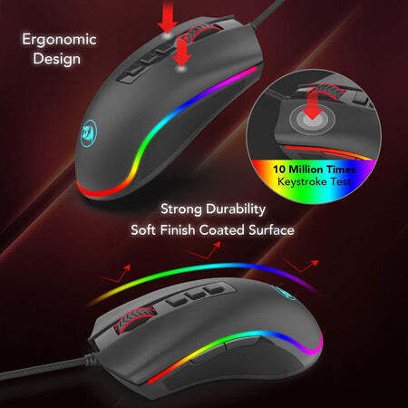 Redragon M711 Cobra RGB Gaming Mouse 10000 DPI Black