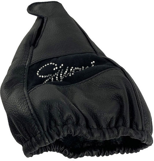 Simoni Racing Φούσκα Ταχυτήτων Universal Δερμάτινη Μαύρη με Strass