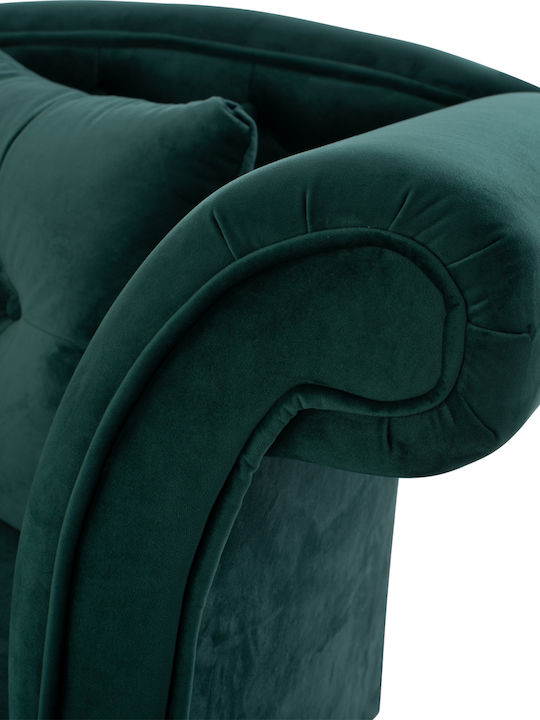 Niovi Винтидж Релакс стол Кадифе Cypress Green Д187xШ61xВ82cm