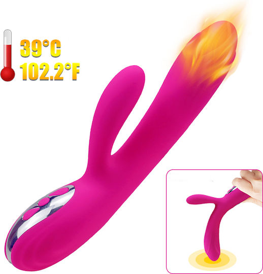 Boss Of Toys Vibrator Kaninchen Joker Heating Double Vibrating Massage Stick 21.7cm Pink