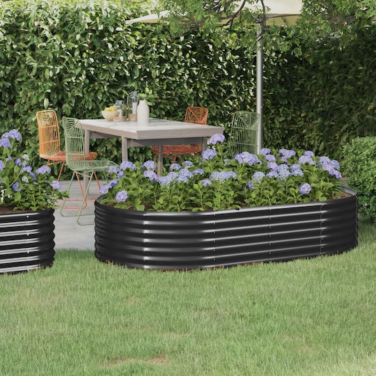 vidaXL Planter Box Metallic Charcoal 175x100x36cm.