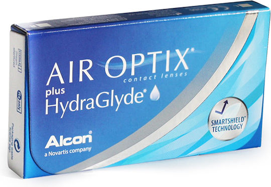 Air Optix plus HydraGlyde 3 Μηνιαίοι Φακοί Επαφής Σιλικόνης Υδρογέλης