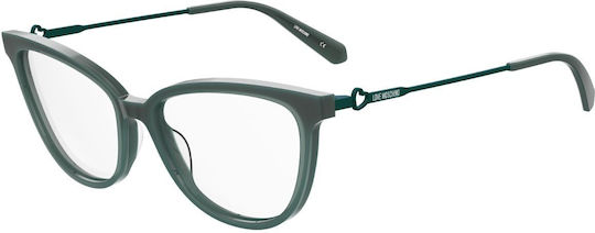Moschino Eyeglass Frame Butterfly Green MOL600 1ED