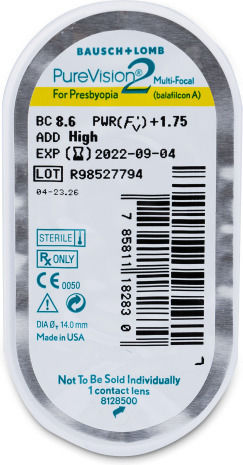 Bausch & Lomb PureVision 2 for Presbyopia 6 Μηνιαίοι Πολυεστιακοί Φακοί Επαφής Σιλικόνης Υδρογέλης