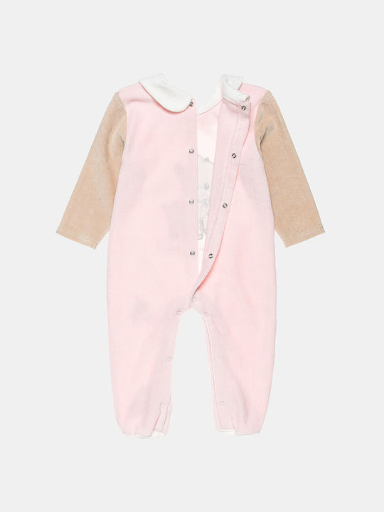 Alouette Baby Bodysuit Set Long-Sleeved Velvet Pink