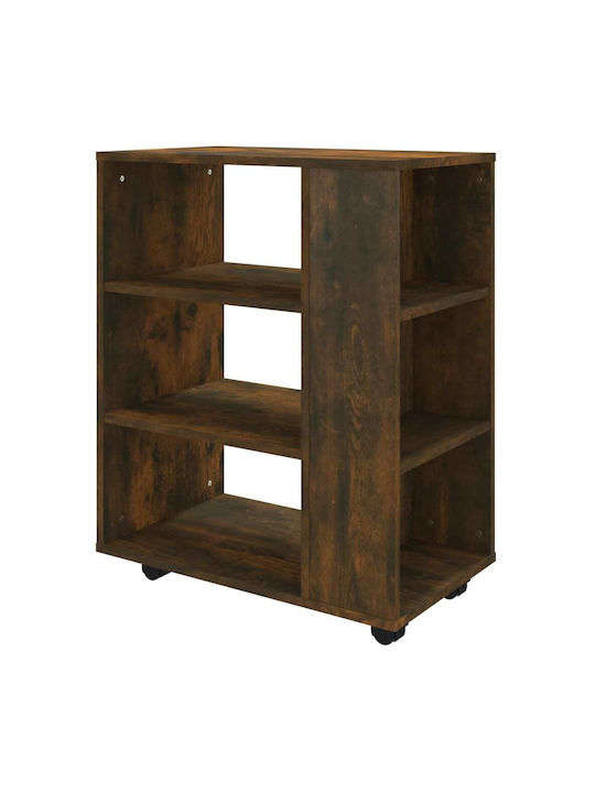 vidaXL Office Storage Cabinet Wooden with Wheels Smoky Oak 60x35x75cm