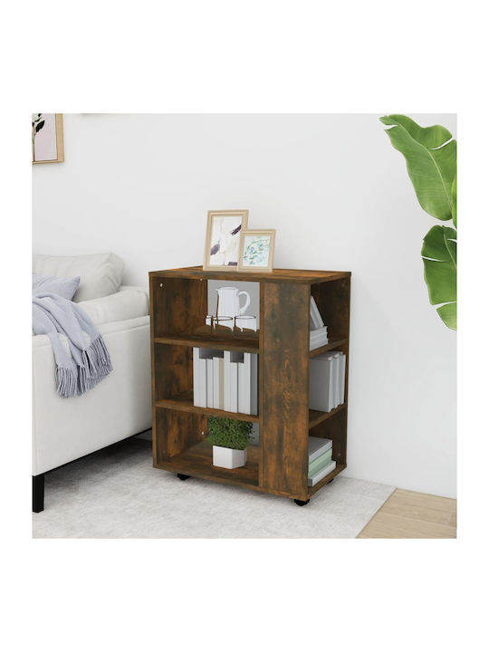 vidaXL Office Storage Cabinet Wooden with Wheels Smoky Oak 60x35x75cm