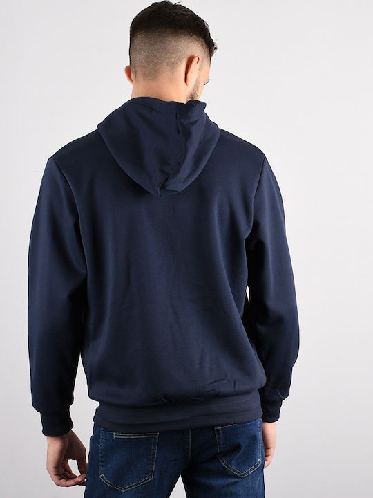 Famous Shoes Men's Sweatshirt Jacket with Hood and Pockets Navy Blue