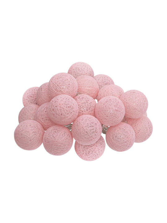 A-S Light Pink Garland Lights LED 4.35m with 20 Balls