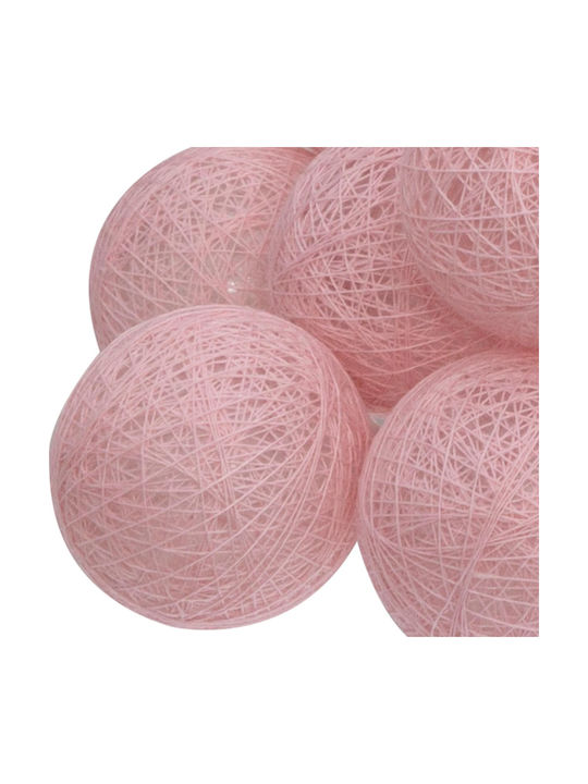 A-S Light Pink Γιρλάντα Φωτισμού LED 4.35m με 20 Μπάλες