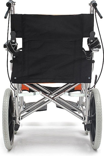 SuperOrtho Transporter Αναπηρικό Αμαξίδιο Πτυσσόμενο Ελαφρού Τύπου με Αναδιπλούμενη Πλάτη 45cm SUPER_BL722 Μαύρο