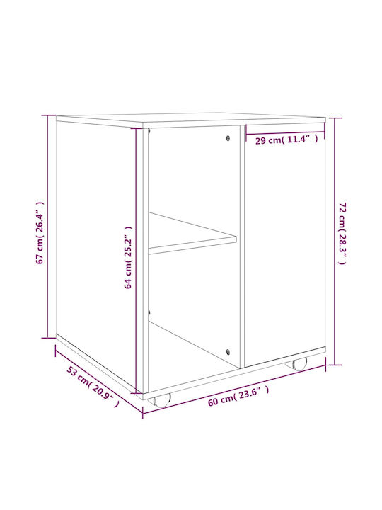 Bibliothek Grau 60x53x72cm