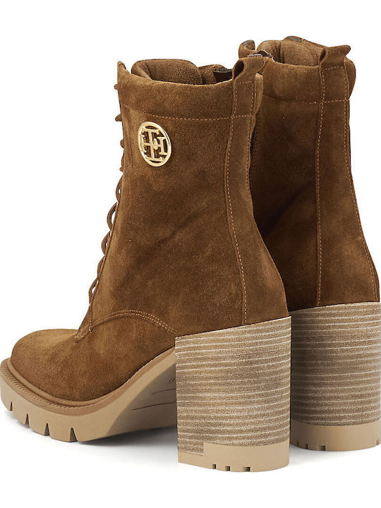 Suede Women's Ankle Boots Tabac Brown
