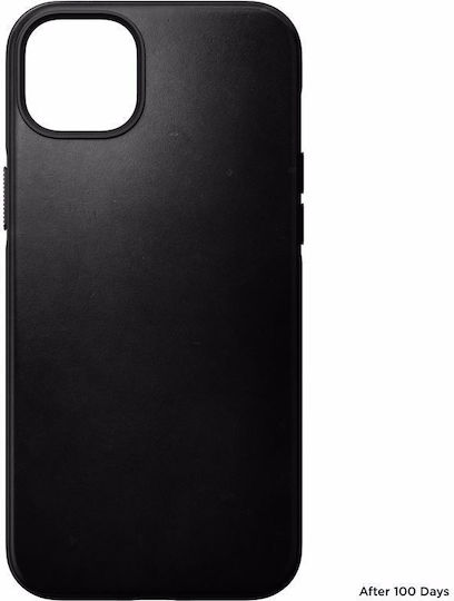 Nomad Modern Задна корица Кожа 1.1мм Черен (iPhone 14 Plus)