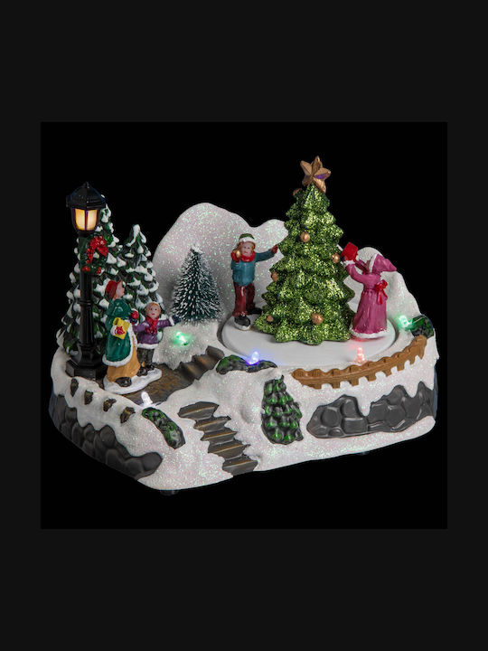 Christmas Illuminated Decorative Village with Movement 18x13x12.5cm.