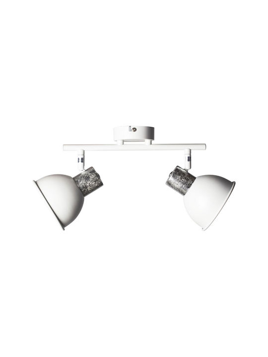 Avide ABPL-2XE14-ETER Double Spot with Socket E14 in White Color
