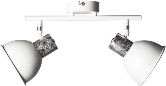 Avide ABPL-2XE14-ETER Double Spot with Socket E14 in White Color Avide ABPL-2XE14-ETER Double Spot with Socket E14 in White Color