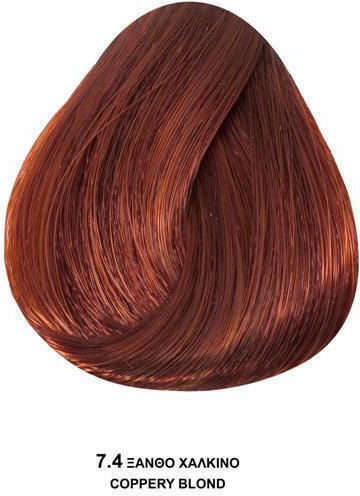 Bioshev Professional Hair Color Cream Ammonia Free Βαφή Μαλλιών Χωρίς Αμμωνία 7.4 Ξανθό Χάλκινο 100ml