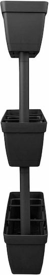 vidaXL Set of 6 Plastic Grey Planter Boxes 100cm