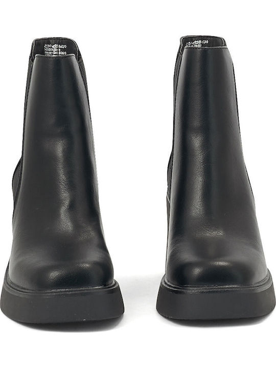 Damen Chelsea Stiefeletten mit hohem Absatz Schwarz