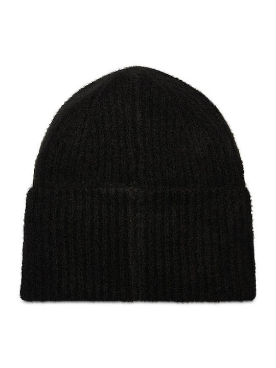 Only Beanie Beanie with Rib Knit in Black color