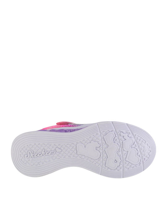 Flutter Heart Kids Sneakers with Scratch & Lights Pink
