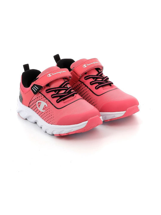 Kids Sports Shoes Running with Hoop & Loop Closure Pink