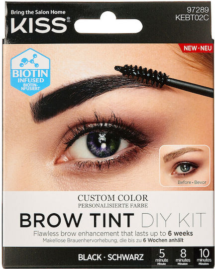 Kiss Set Vopsea Machiaj Pentru Sprâncene Negru