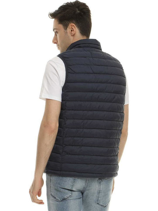 A Sleeveless Jacket Puffer Navy Blue