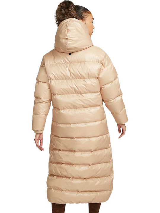 nike ladies long puffer coat