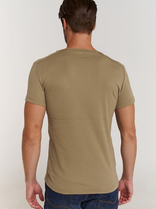 Edward Jeans Herren T-Shirt Kurzarm Khaki