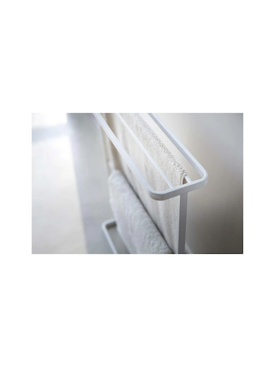 Yamazaki Triple Floor Standing Bathroom Freestanding Towel Rack ​65x75cm White