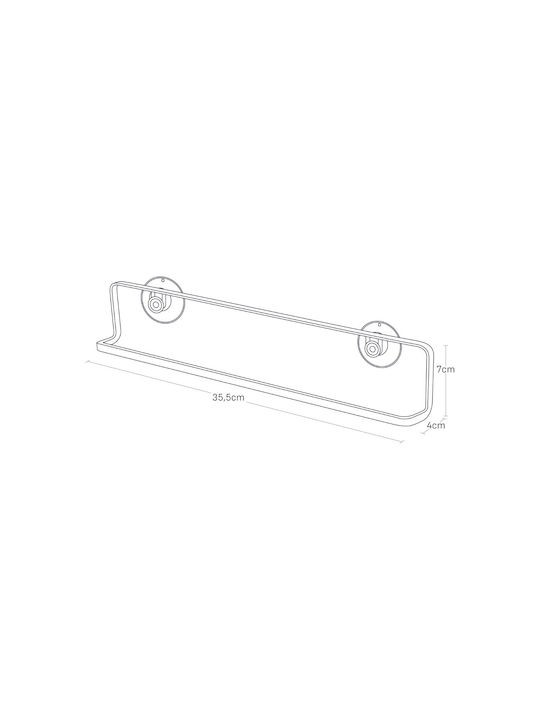 Yamazaki Single Wall-Mounted Bathroom Rail ​35.5x4cm White