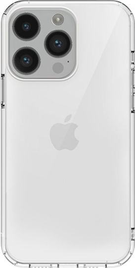 Vivid Umschlag Rückseite Silikon Set mit Glas Transparent (iPhone 14 Pro)